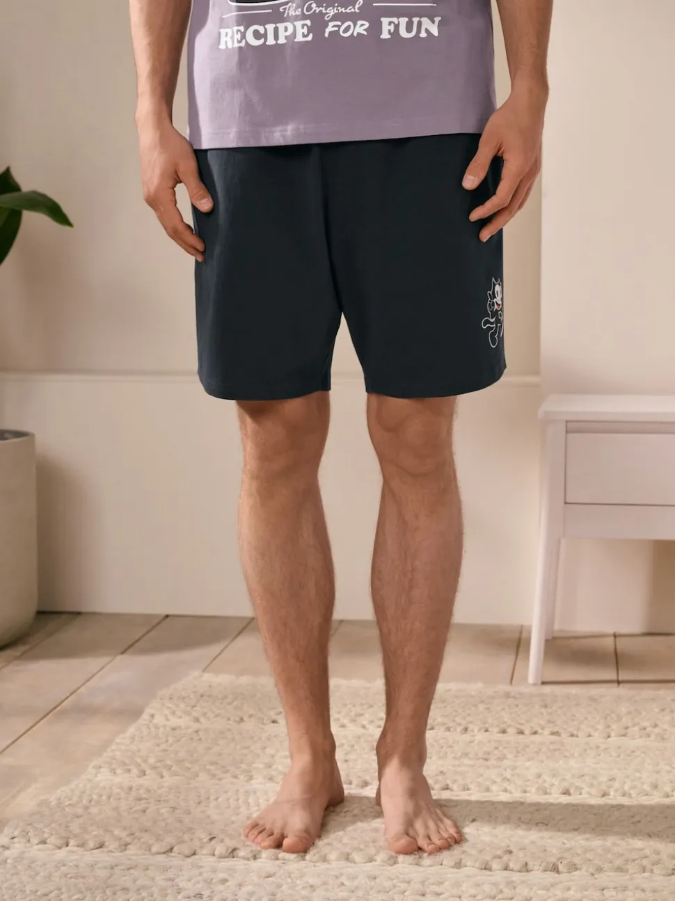 Purple Felix The Cat Jersey Short Pyjamas Set