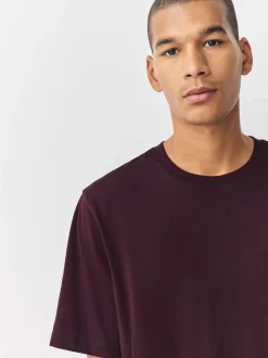 Purple Fig Regular Fit Essential Crew Neck Cotton T-Shirt