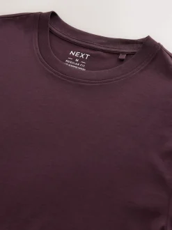 Purple Fig Regular Fit Essential Crew Neck Cotton T-Shirt