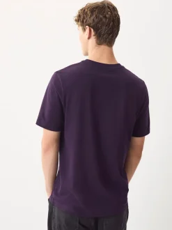Purple Regular Fit Essential Crew Neck Cotton T-Shirt