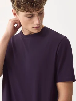 Purple Regular Fit Essential Crew Neck Cotton T-Shirt