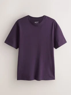 Purple Regular Fit Essential Crew Neck Cotton T-Shirt