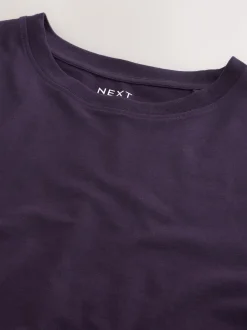 Purple Regular Fit Essential Crew Neck Cotton T-Shirt