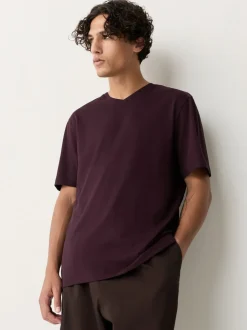 Purple Regular Fit Essential V-Neck T-Shirt