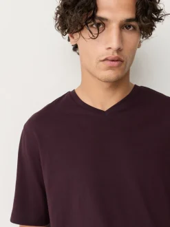 Purple Regular Fit Essential V-Neck T-Shirt