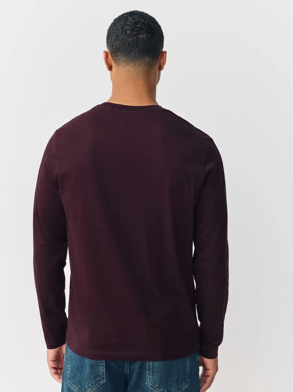 Purple Regular Fit Long Sleeve Crew Neck T-Shirt