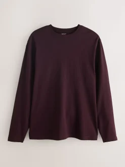 Purple Regular Fit Long Sleeve Crew Neck T-Shirt