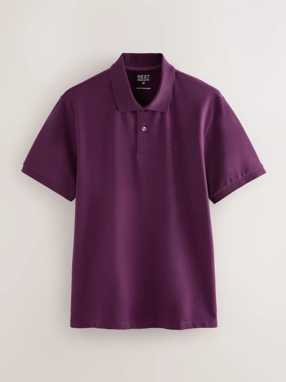 Purple Regular Fit Short Sleeve Pique Polo Shirt