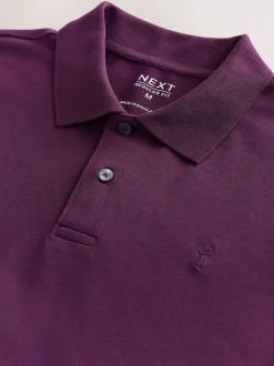 Purple Regular Fit Short Sleeve Pique Polo Shirt