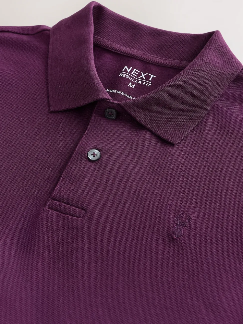 Purple Regular Fit Short Sleeve Pique Polo Shirt