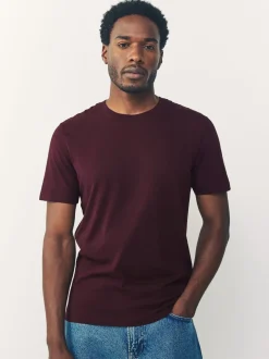 Purple Slim Fit Essential Crew Neck Cotton T-Shirt