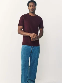 Purple Slim Fit Essential Crew Neck Cotton T-Shirt