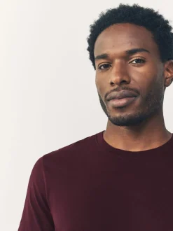 Purple Slim Fit Essential Crew Neck Cotton T-Shirt