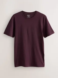 Purple Slim Fit Essential Crew Neck Cotton T-Shirt