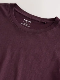 Purple Slim Fit Essential Crew Neck Cotton T-Shirt