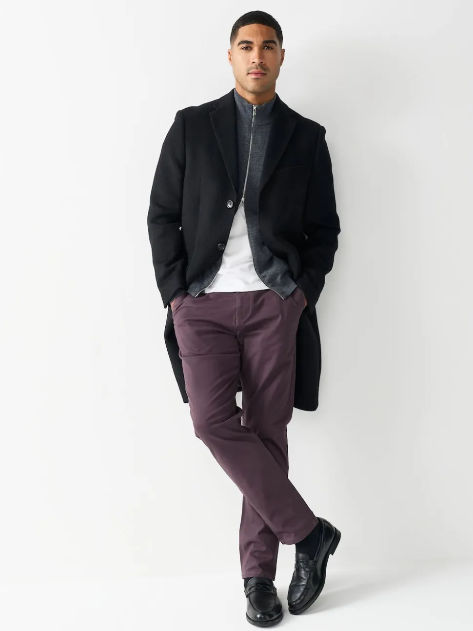 Purple Slim Fit Stretch Chinos Trousers