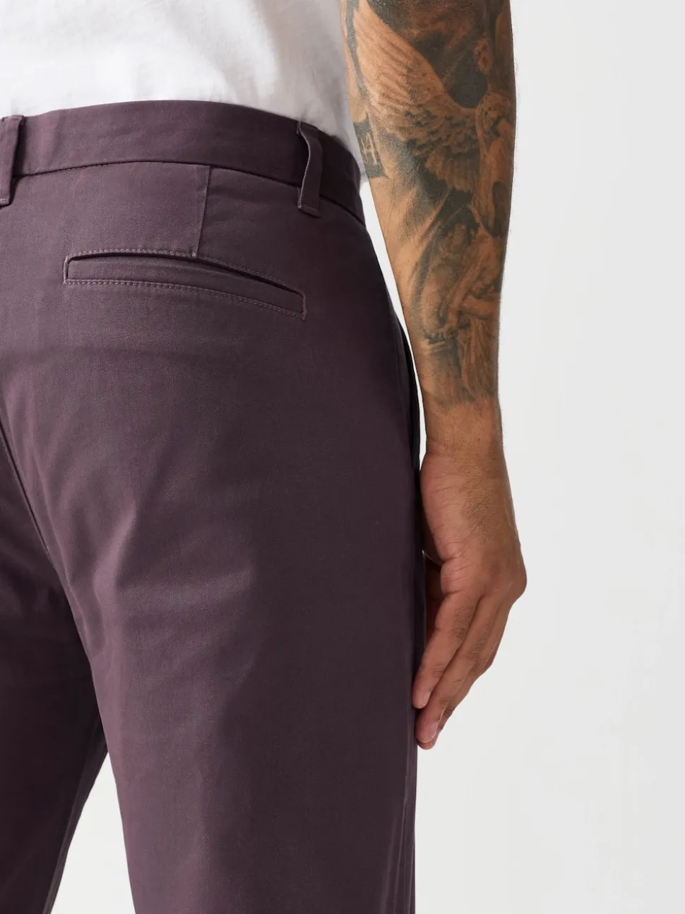 Purple Slim Fit Stretch Chinos Trousers