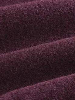 Purple Wool Look Quarter Zip Polo Top