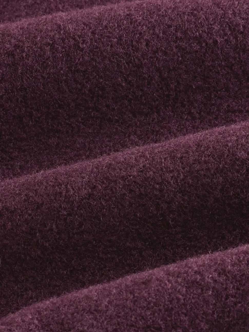 Purple Wool Look Quarter Zip Polo Top
