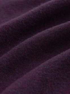 Purple/Navy Blue Zip Neck N.Premium Regular Fit Premium Mid Weight Long Sleeve Knit Polo Shirt