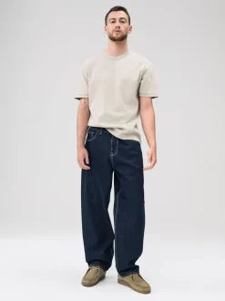 Putty Contrast Stitch Regular Fit Heavyweight T-Shirt