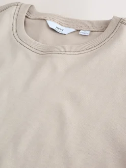 Putty Contrast Stitch Regular Fit Heavyweight T-Shirt