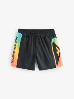 Quiksilver Black Everyday Holmes Volley 16 Graphic Logo Swim Shorts