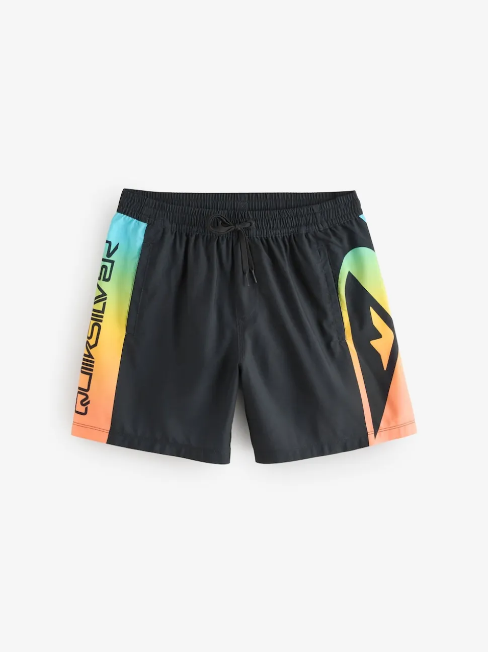 Quiksilver Black Everyday Holmes Volley 16 Graphic Logo Swim Shorts