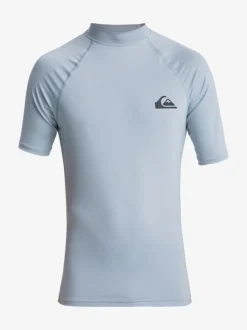 Quiksilver Blue Everyday UPF 50 Short Sleeve Logo Rash Vest