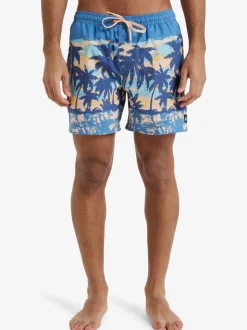 Quiksilver Blue Tropical Print Everyday Straight Volley 15 Swim Shorts