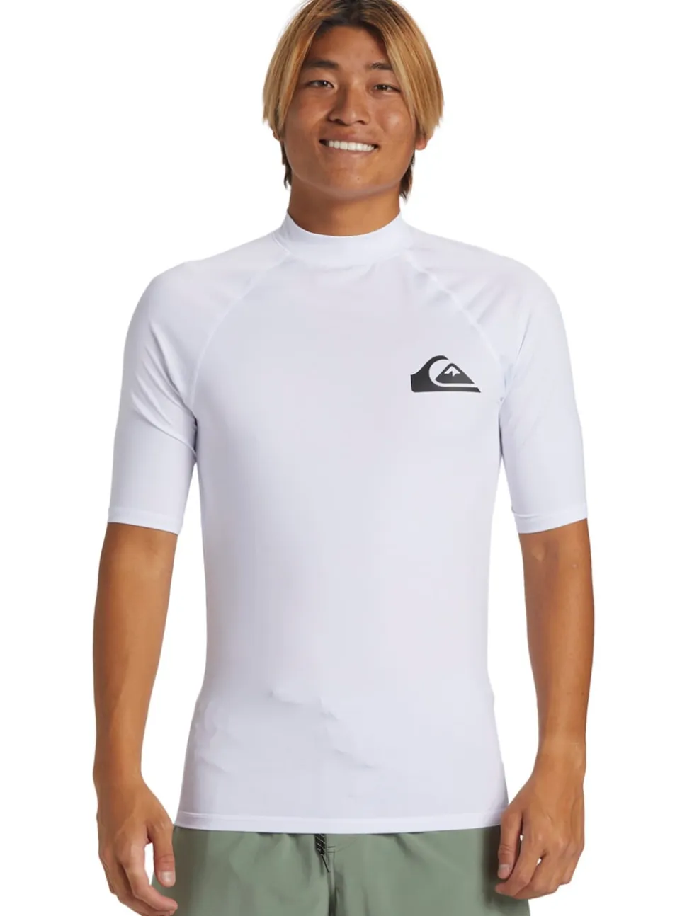 Quiksilver White Short Sleeve UPF50 Rash Vest