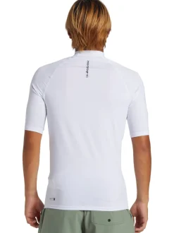 Quiksilver White Short Sleeve UPF50 Rash Vest