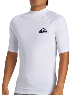 Quiksilver White Short Sleeve UPF50 Rash Vest