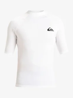 Quiksilver White Short Sleeve UPF50 Rash Vest