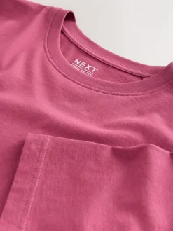 Raspberry Pink Regular Fit Essential Crew Neck Cotton T-Shirt