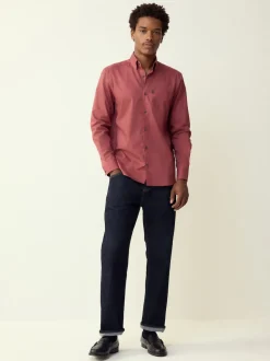 Raspberry Pink Regular Fit Button Down Easy Iron Oxford Shirt