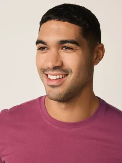 Raspberry Pink Slim Fit Essential Crew Neck Cotton T-Shirt