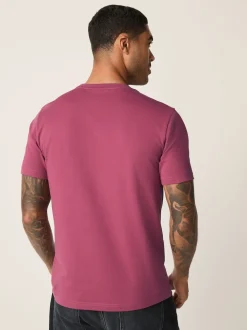 Raspberry Pink Slim Fit Essential Crew Neck Cotton T-Shirt