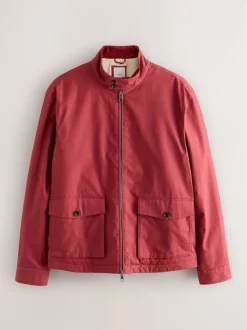 Red Borg Lined Shower Resistant Harrington Jacket