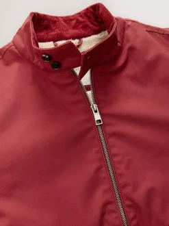 Red Borg Lined Shower Resistant Harrington Jacket