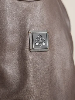 Red Brown Signature Four Pocket Leather Biker Jacket