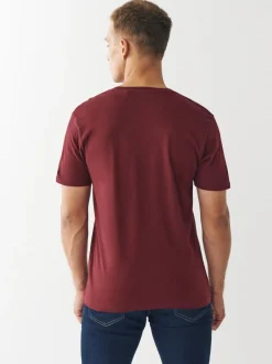 Red Burgundy Regular Fit Essential Crew Neck Cotton T-Shirt
