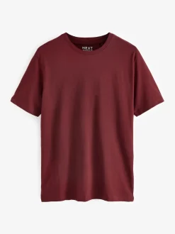Red Burgundy Regular Fit Essential Crew Neck Cotton T-Shirt