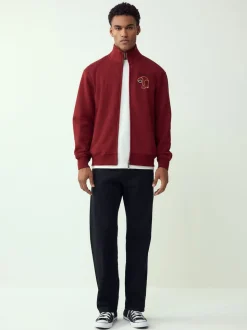 Red Funnel Neck Picasso Licence Graphic Print Zip Through Funnel Sweat Top
