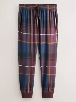 Red Long Sleeve Check Cuffed Pyjamas Set
