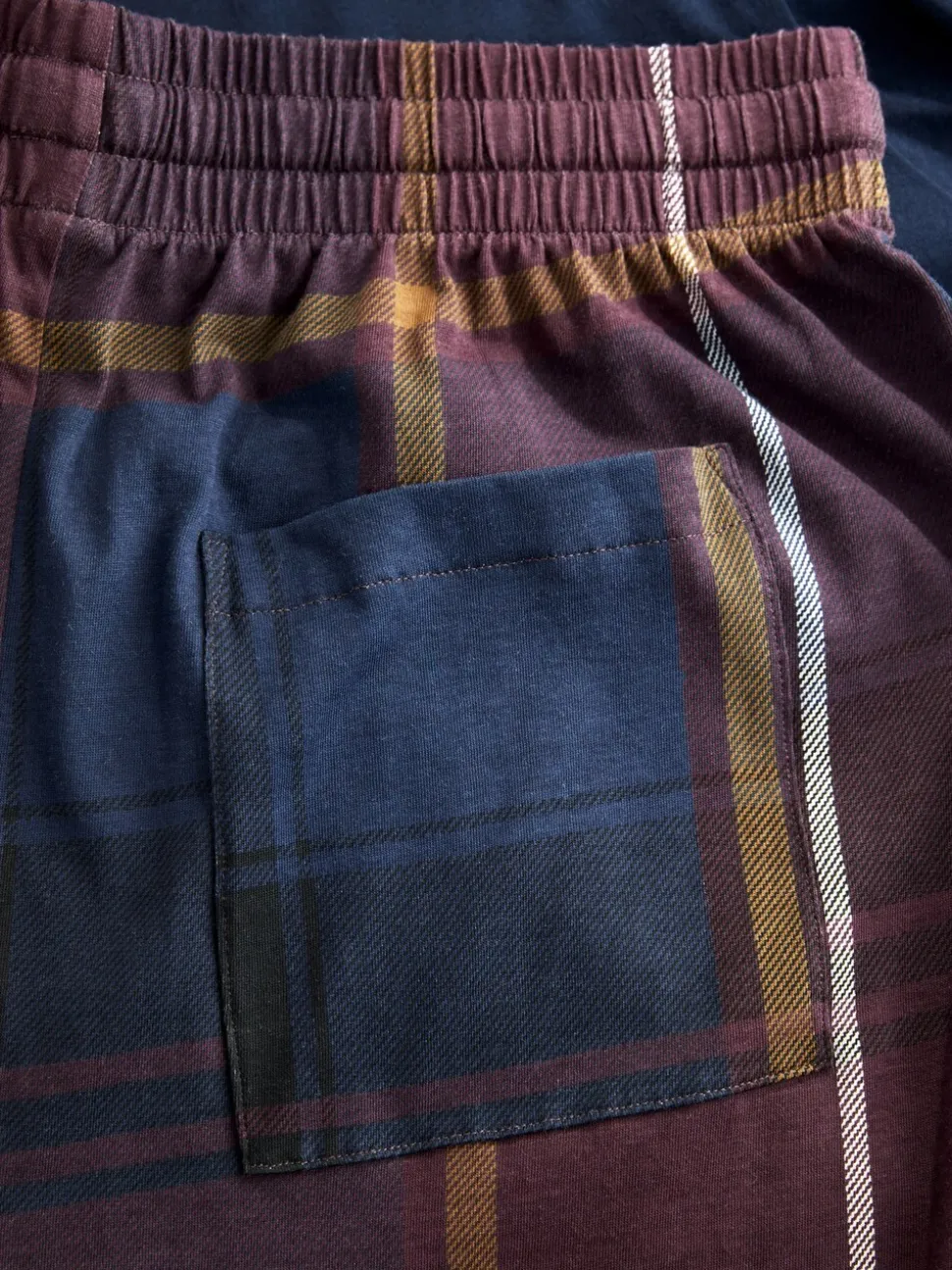 Red Long Sleeve Check Cuffed Pyjamas Set