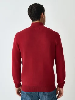 Red Plain N.Premium Regular Fit 100% Cotton Premium Quarter Zip Jumper