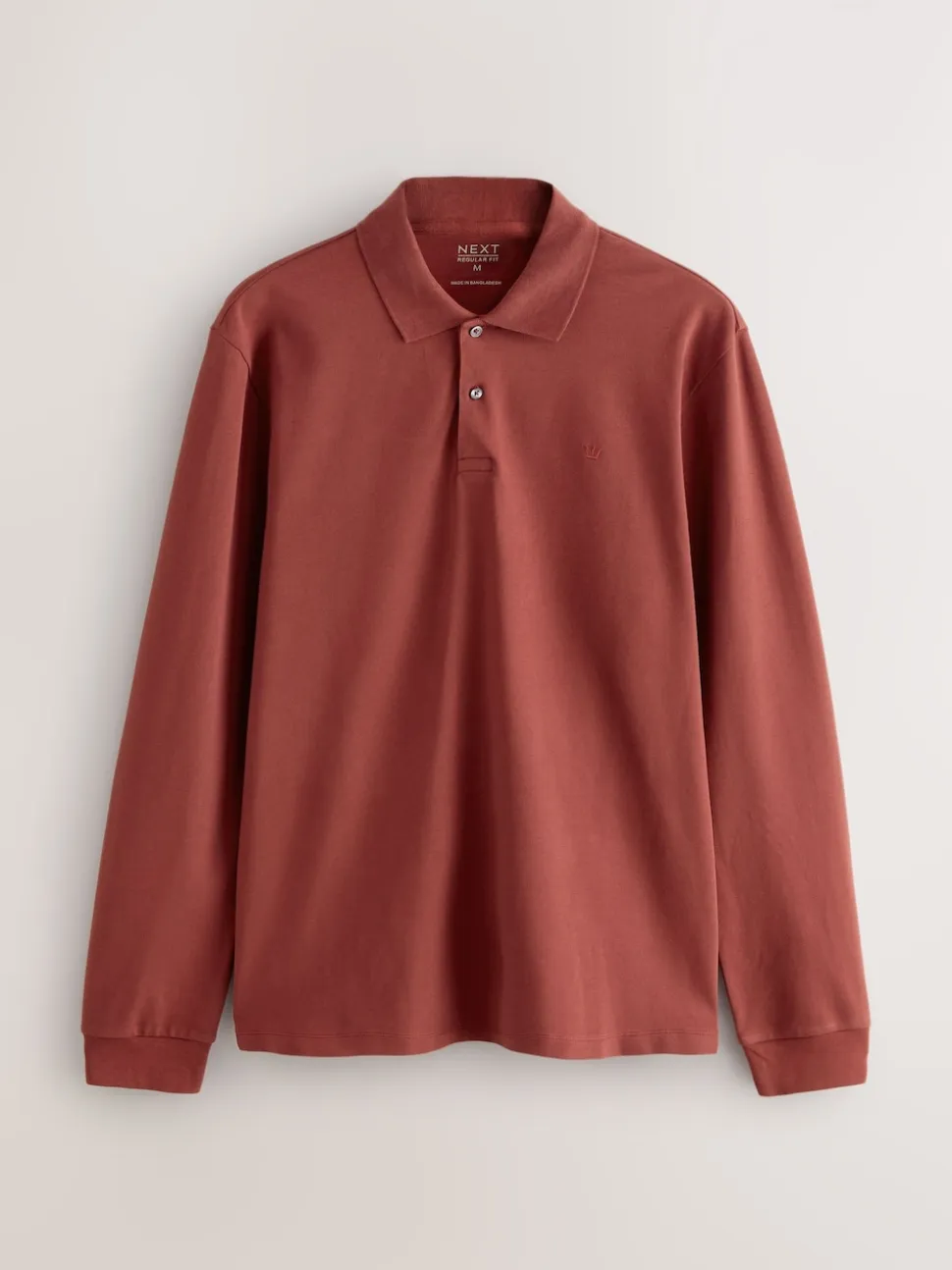 Red Regular Fit Long Sleeve Pique Polo Shirt
