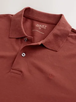 Red Regular Fit Long Sleeve Pique Polo Shirt