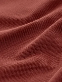 Red Regular Fit Long Sleeve Pique Polo Shirt